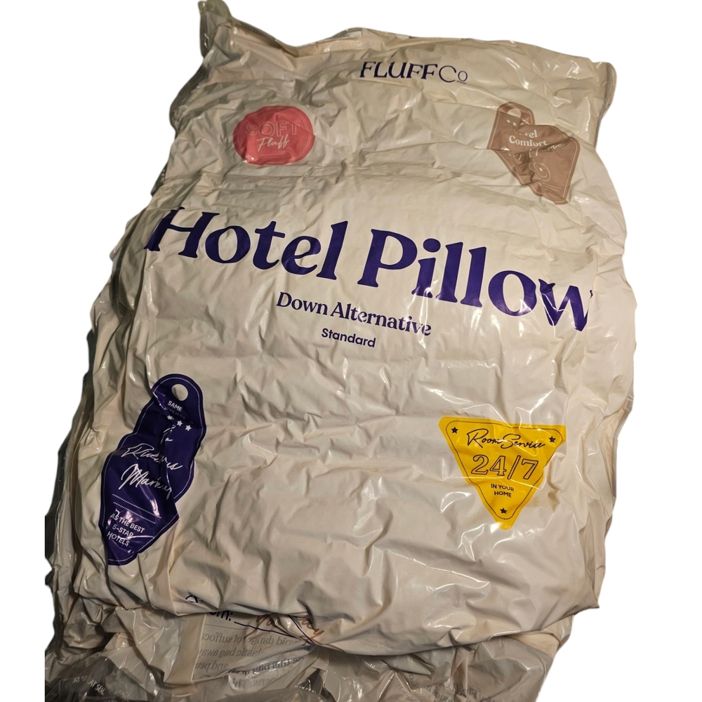 Fluff Co Hotel Pillow Down Alternative Standard Size Soft - New Open Box